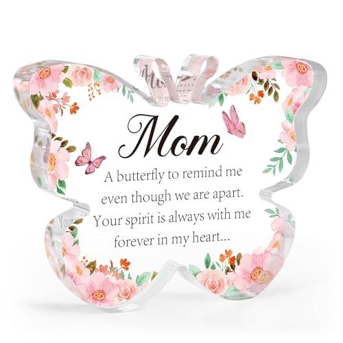 Sympathy for Loss of Mom, Thinking of Mom Memorial Bereavement Gifts Butterfly Acrylic Condolence Remembrance Gifts for Loss of Loved Mother for Table Centerpieces Remembrance - color: Loss of Mom