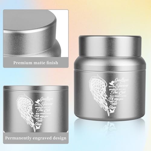 Small Urns for Human Ashes Cremational Keepsake, 2.2 Inches High Silver | Solid aluminum, Mini Pocket Size, Comes with velvet bag - color: 1 Pack Silver