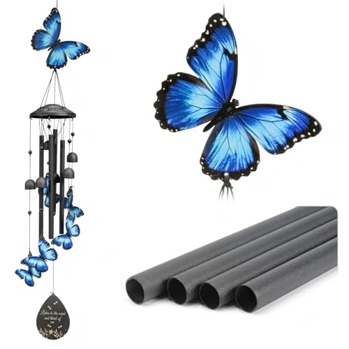 Butterfly Wind Chimes Outdoor Metal Windchimes Garden Patio Decor | Butterfly Gifts for Women Ideal Memorial/Housewarming/Birthday/Festival Gifts Front Yard Decor - color: Butterfly