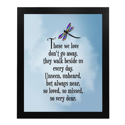 AMERICAN LUXURY GIFTS Those We Love Don't Go Away Dragonfly, 8x10 Unframed | Healing Sympathy Remembrance Wall Decor crafted to read �gallery,� not �printout.� Bereavement Gift Home Office Christian.