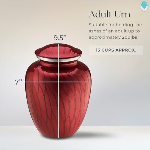 Geturns - Adult Custom Butterfly Cremation Urns for Human Ashes I Pearl Cany red Large Funeral Urn for Female and Male I 200 lbs - color: Pearl Candy Red