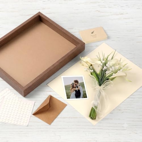 6 Pcs Shadow Box Frame 8x10 - 1.2" Deep Frame Display Case Walnut - color: 6 Pcs/Walnut, size: 8"x10"
