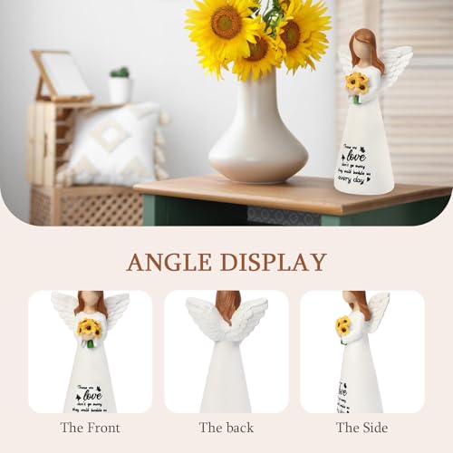 INLOMEM Sympathy Gifts for Loss of Loved One, Remembrance Gifts, Bereavement Gifts, Angel Gifts for Women, Memorial Gift for Loss of Dad Mom Grandmother, Angel Figurines (White)