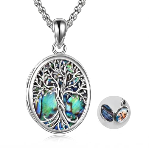 ONEFINITY Locket Necklace That Holds Picture Locket Memorial Pendant Jewelry Keepsake Gift for Men Women - color: Tree of Life