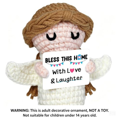 House Warming Gifts New Home - Mini Handmade Crochet Angel Decoration - style: New Home Gifts
