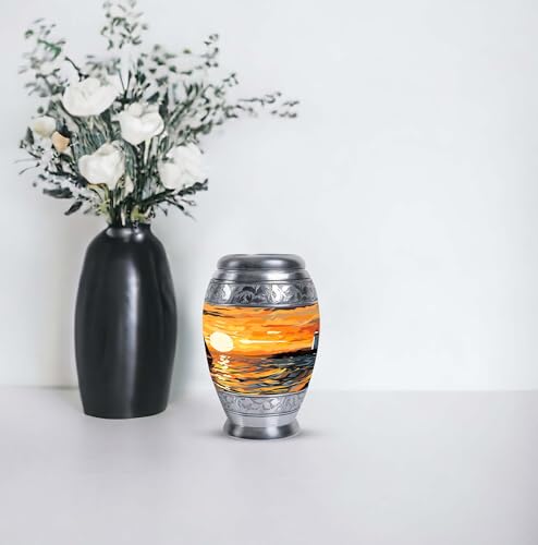 Ocean Urns for Human Ashes Male & Female - Small Urn for Human Ashes Keepsake - Mini Cremation Memorial - 3 Inch 1 Pcs - color: Ocean