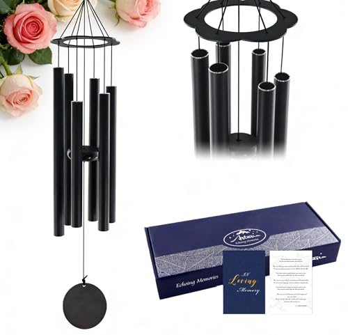 ASTARIN Sympathy Gifts for Loss of Mom,Tuned Relaxing Soothing Low Bass | 36 Inch Memorial WindChimes for Outside, Condolence Bereavement Gifts in Memory of Mom（ Flower-Shaped Top） - size: 36”-Flower top