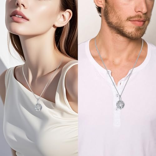 Hearbeingt Tree of Life Cremation Jewelry Paw Print Urn Necklace for Ashes - color: A-Silver 2