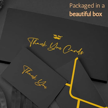 Mr. Pen- Blank Thank You Cards with Envelopes, 20 Pack, 4x6 | Gold Foil Thank You Notes with Envelopes, Black Wedding Thank You Cards Wedding, Thank You Note Cards, Fathers Day Gift - color: Black