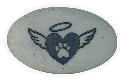 AngelStar Rainbow Bridge Pet Stone - We're Never Far Apart…Listen to Your Heart, Deep Grey