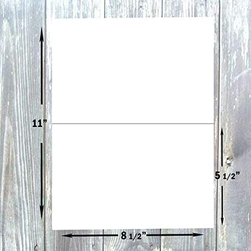 Hamilco White 80lb Cover Heavy Folded 5.5x8.5 Cardstock & Envelopes (100PK) - size: 100 Cards and Envelopes