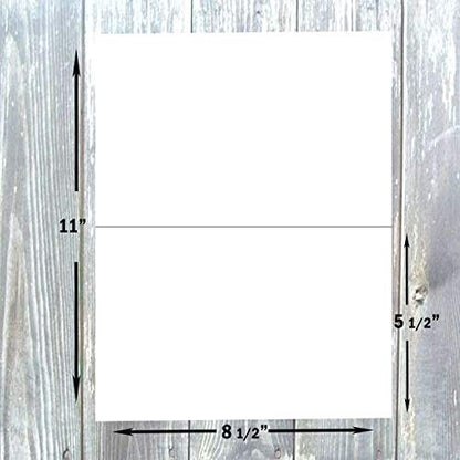 Hamilco White 80lb Cover Heavy Folded 5.5x8.5 Cardstock & Envelopes (100PK) - size: 100 Cards and Envelopes