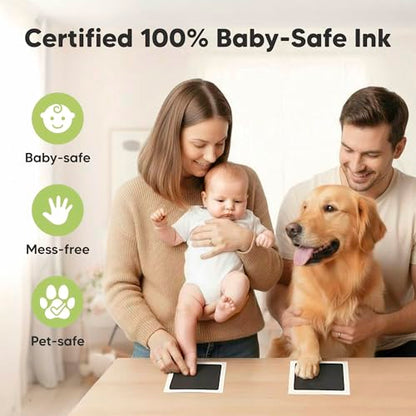 1pk Inkless Baby Hand and Footprint Kit, Mess Free Ink Pad (Jet Black, J) | Jumbo Size, Newborn Keepsake, Dog Nose, Paw Print Kit, Clean Touch Ink Pads, Baby Handprints Footprints Kit, New Mom Gifts - color: Jet Black, size: 1-Pack, Jumbo 4.8" x 6.8"