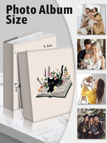 Photo Album 4x6, 56 Pockets Small Picture Book Black Cat Book - color: Black Cat Book