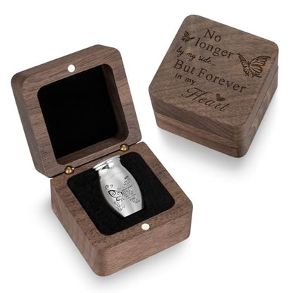 SOITIS Small Urns for Human Ashes Keepsake 1.2 Inches Stainless Steel Mini Urns for Ash Square Box Tiny Cremation Urns for Women Men Funeral Keepsake Urn - color: Square Box a