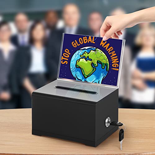 KYODOLED Black Suggestion Box With Lock, Acrylic Donation Box, 3 Pack - color: Black-PS-3P, size: 6.2 x 4.6 x 4 inch