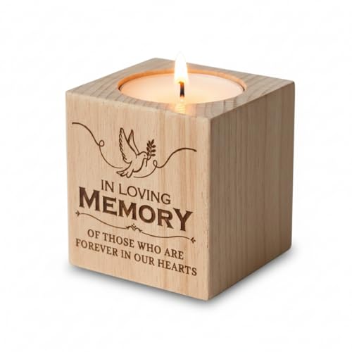 10 Pcs Wooden Memorial Candle Holder – in Loving Memory Gift, Sympathy Gift for Loss of a Loved One, Remembrance and Bereavement Gift, Celebration of Life Decor (Bird)