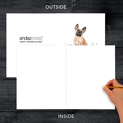 Andaz Press Jumbo Pet Sympathy Card with Envelope, Sorry For Your Loss Card, French Bulldog, Loss Of Pets Dog Grief Bereavement Card with Big Blank Space to Send to Friends, Family, 8.5" x 11", 1-Pack - color: French Bulldog