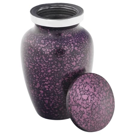 Plum Mist Keepsake Cremation Urn for Ashes, Aluminum, Purple Urn, Keepsake Sized Cremation Urn, 3 Inches High - color: Plum Mist