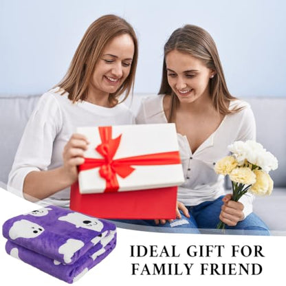 Halloween Blanket Cute Ghost Throw Blankets Gifts for Women Men 50"X60" - color: Purple Ghost