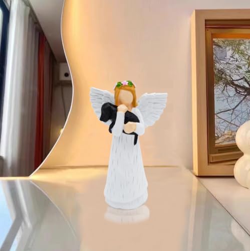 Anrkets Angel of Friendship Pet Memorial Gift – Dog Remembrance Angel Figurine with 7 Chakra Rainbow Bridge Bracelet, Sympathy Gift for Loss of a Beloved Dog - color: Black