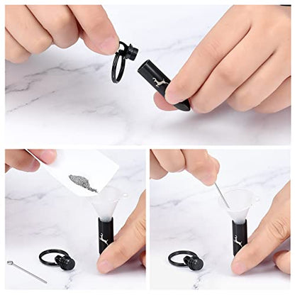 XSMZB Cremation Urn Keychain for Ashes Deer Bullet Keepsake Keychain Pendant Stainless Steel Memorial Jewelry for Women Men - color: Black