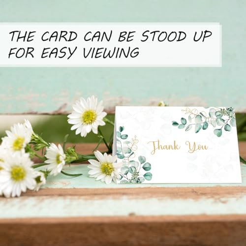 100PK Thank You Cards With Envelopes Bulk: 4x6 Blank Thank You Notes & Stickers Baby Shower Wedding Small Business - Floral Leaves Teacher Appreciation Gift for Graduation Kids Birthday Bridal (100 PACK)