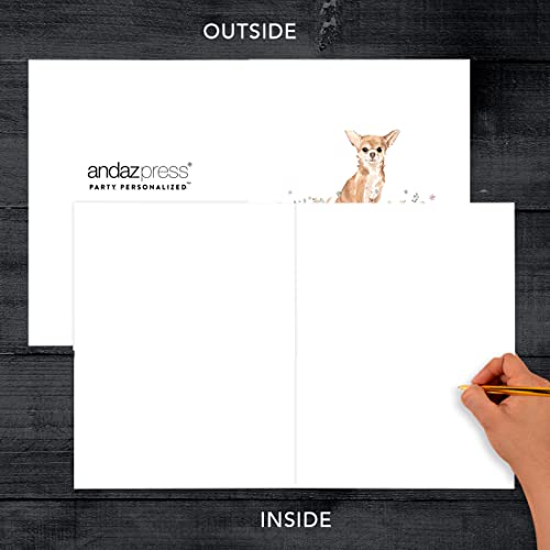 Andaz Press Jumbo Pet Sympathy Card with Envelope, Sorry For Your Loss Card, Chihuahua Loss Of Pets, Dog Grief Bereavement Card with Big Blank Space to Send to Friends, Family, 8.5" x 11", 1-Pack - color: Chihuahua