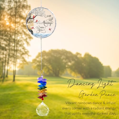 Glass Ornament Suncatcher - I am Always with You - Sympathy Gift for Loss of Loved One - Grief Gifts - Heaven Funeral Keepsake - Mother's Day for Mom Dad Grandpa Grandma - color: Always With You