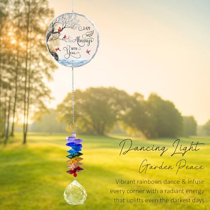 Glass Ornament Suncatcher - I am Always with You - Sympathy Gift for Loss of Loved One - Grief Gifts - Heaven Funeral Keepsake - Mother's Day for Mom Dad Grandpa Grandma - color: Always With You