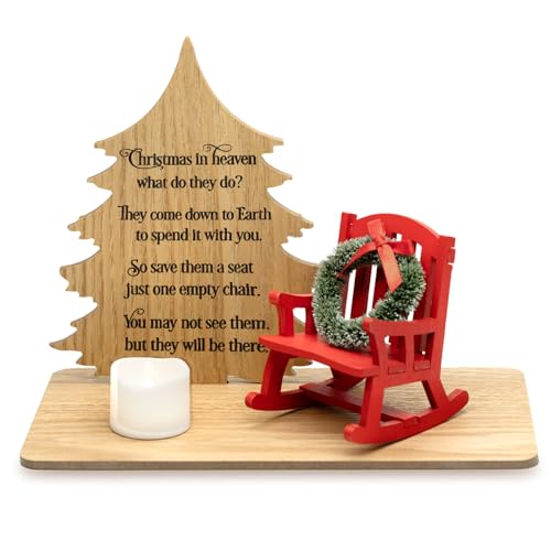 Christmas in Heaven Decoration Christmas Memorial Candle Holders Rocking Chair Ornament Save A Seat Memorial Gift Xmas Decor - color: 1chair