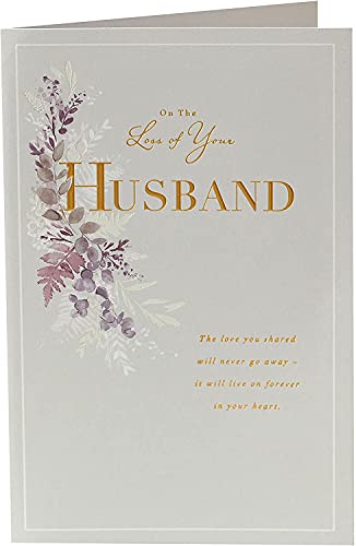 UK Greetings Loss of Husband Sympathy Card - Peaceful Design, yellow|white, 137x210mm