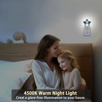 Cross Heaven Plug-in Night Light with Dusk-to-Dawn Sensor for Bedroom,Bathroom and Living Room Sleep Friendly lamp for Women/Girls/Boys Gift,0.5W - color: Cross Heaven