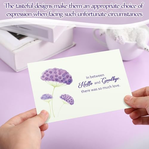 Geyoga 36 Set Pet Sympathy Card with Envelope Bulk, Melancholy Purple - color: Melancholy Purple