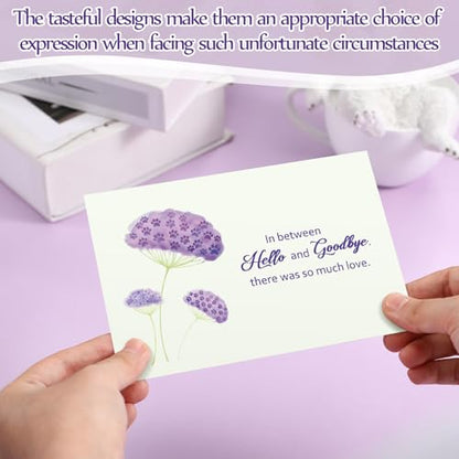 Geyoga 36 Set Pet Sympathy Card with Envelope Bulk, Melancholy Purple - color: Melancholy Purple