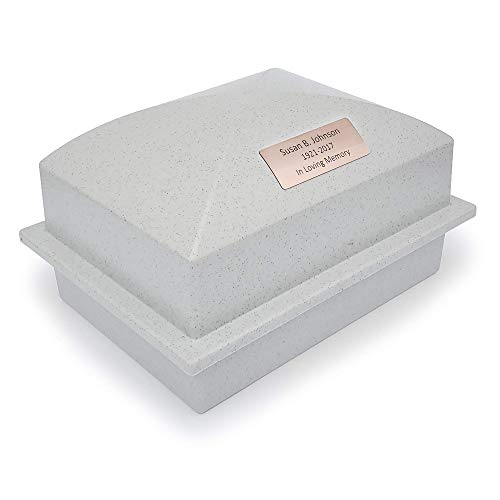 Custom Engraved Urn Vaults for Underground Burial | Holds Adult Human Ashes and Cremation Urns for Cemetery and Ground Burials | Made in The USA (Granite Grey, Regent) - size: Regent