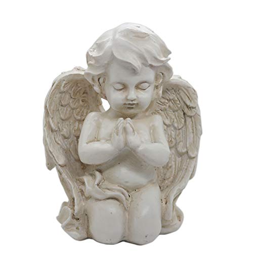 Vintage Kneeling Praying Cherub Statue Indoor Outdoor Home Garden Decoration Wings Angel Statue Memorial Sculpture