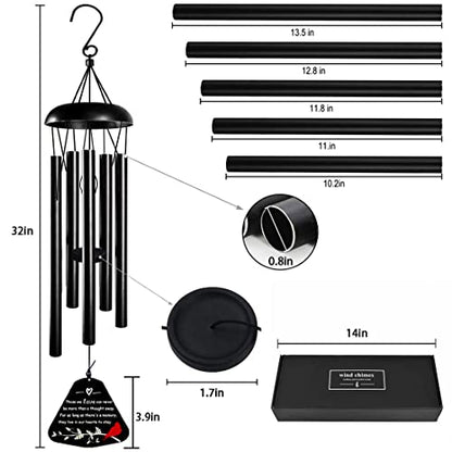 Sympathy Wind Chimes for Loss of Loved One, 30'' Cardinal Wind Chimes for Outside, Bereavement Gift in Memory of Loved One, Memorial Gifts for Loss of Mother Father Condolence Remembrance