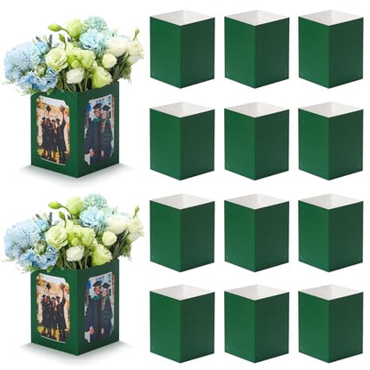 15 Pack Graduation Box Centerpieces for Table 6/7 In Photo Display - color: Green