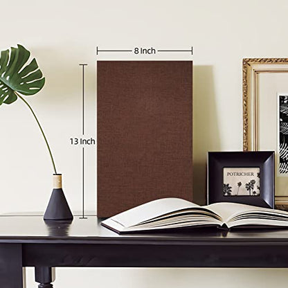 potricher Photo Album 4x6, 300 Pockets, Linen Cover, Brown | Small Capacity 4x6 Picture Albums with Horizontal Pockets, 4x6 Photo Book for Family, Wedding, Baby, Anniversary - color: Brown