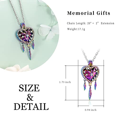 shajwo Dream Catcher Urn Necklace for Ashes - color: Rainbow-full