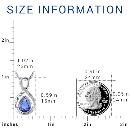 Eusense Cremation Jewelry for Ashes Urn Necklace to Put Ashes In 925 Sterling Silver Memorial Pendant Tree of Life Infinity Urn Necklaces for Ashes Necklace for Women Men - style: F-Infinity Urn-12-Dec.-Tanzanite