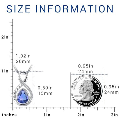 Eusense Cremation Jewelry for Ashes Urn Necklace to Put Ashes In 925 Sterling Silver Memorial Pendant Tree of Life Infinity Urn Necklaces for Ashes Necklace for Women Men - style: F-Infinity Urn-12-Dec.-Tanzanite