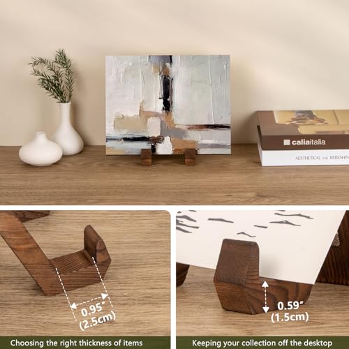 ANBOXIT Plate Display Stand, 4 Inch Plate Holder for Displaying | Decorative Plate Stand for Picture Frame Dish Photo Plaque Platter Wood Stand