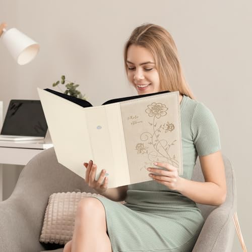 Artmag Photo Album 4x6 300 Photos, Extra Large Capacity Leather Cover Wedding Family Photo Albums Holds 300 Horizontal 4x6 Photos(Beige) - color: Beige, size: 300 Pockets