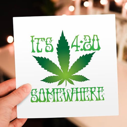 3dRose Greeting Cards - Its 420 Somewhere - 6 Pack - Marijuanna Funny - size: 6 Greeting Cards with envelopes