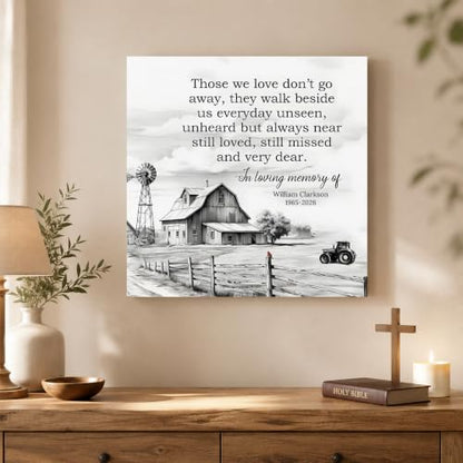 KiKiLuna Personalized In Loving Memory Farmhouse Memorial Canvas Wall Art - color: Design 7