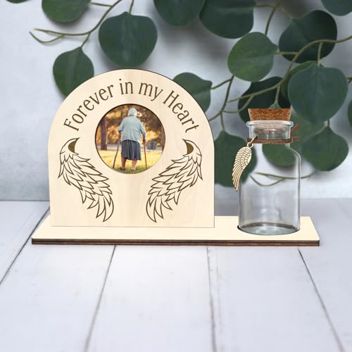 Personalized Loss of Loved One Photo Frame Memorial，Custom lock of Hair Keepsake Jar,Remembrance Bereavement Sympathy Gift for Lost Mom, Dad， Friends, Sisters, Grandparents (semicircle2) - style: semicircle2