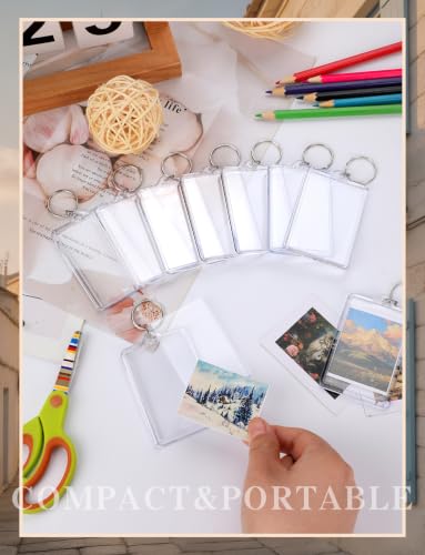 15Pcs Acrylic Photo Keychain Blanks, 2x3in Picture Insert Keychains Holder | For DIY Photo Gift, Clear Keychains