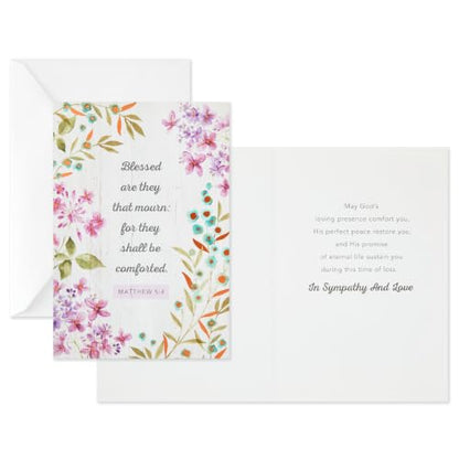 Hallmark DaySpring Assorted Religious Sympathy Cards, 12-Pack (Flowers)